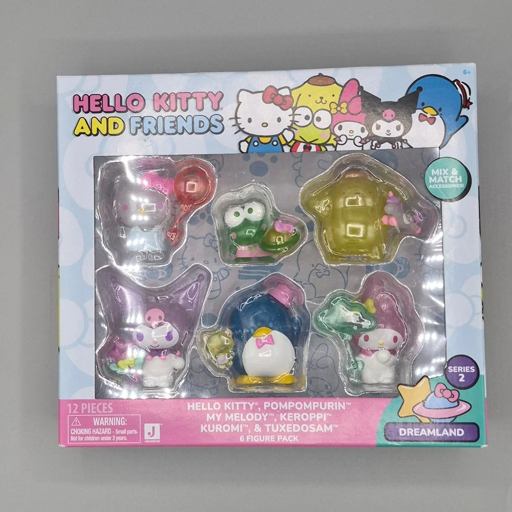 Hello Kitty Friends Series 2 Dreamland 6 Figure Pack Sanrio Jazwares 2024 NEW